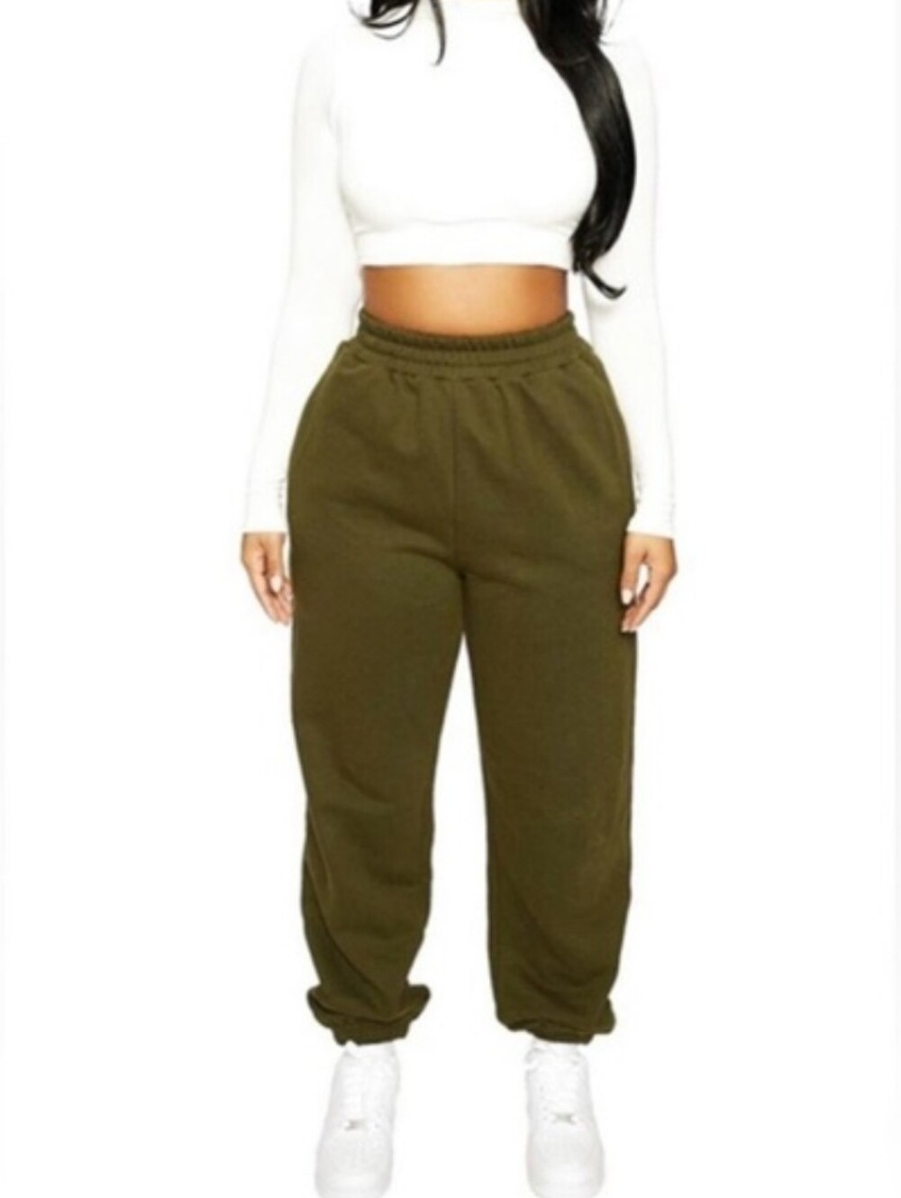 Naked Wardrobe Olive Green Joggers Sz S New